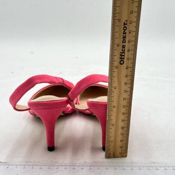 FSJ Women Fashion Low Kitten Heels Pumps Pointed Toe Slingback Sandals Party - Picture 4 of 8